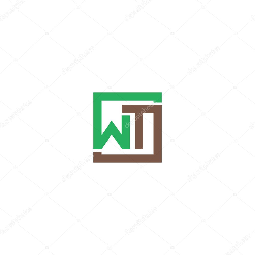 Initial letter wt  logo or tw logo vector design template