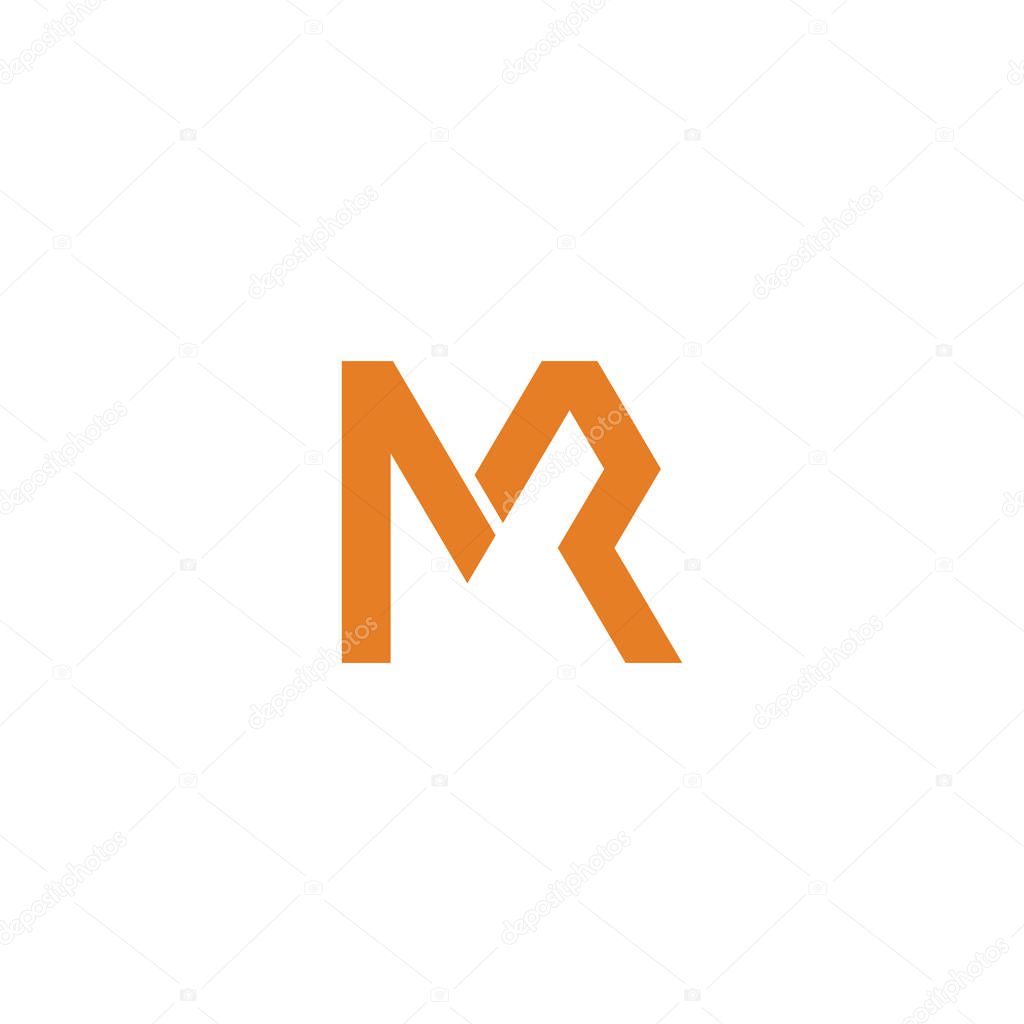 Initial letter mr  logo or rm logo vector design template