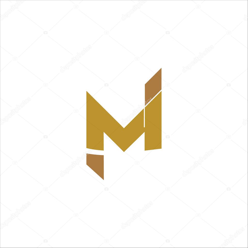 Initial letter mi  logo or im logo vector design template