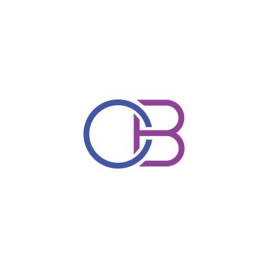 İlk harf ob veya bo logo vektör tasarım şablonu