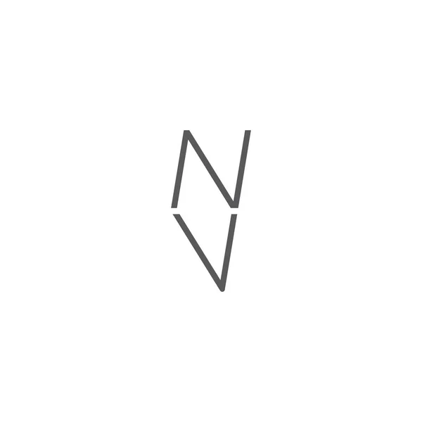 初始字母Nv标志或Vn标志向量设计模板 — 图库矢量图片