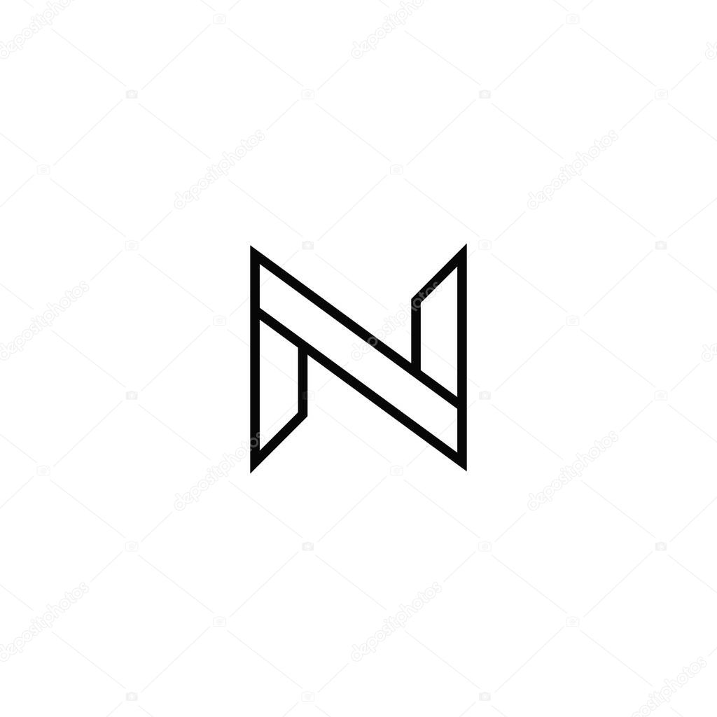 Initial letter nv logo or vn logo vector design template