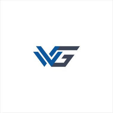 İlk harf wg logosu veya gw vektör tasarım şablonu