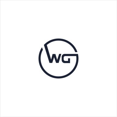 İlk harf wg logosu veya gw vektör tasarım şablonu