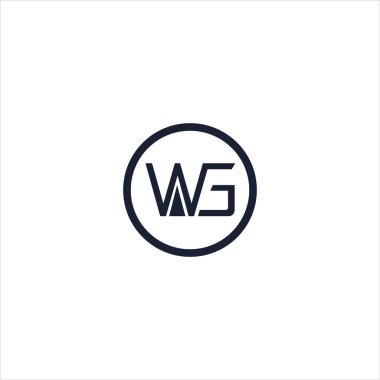 İlk harf wg logosu veya gw vektör tasarım şablonu