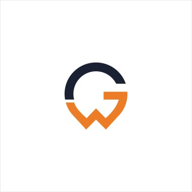 İlk harf wg logosu veya gw vektör tasarım şablonu