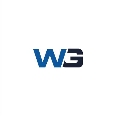 İlk harf wg logosu veya gw vektör tasarım şablonu