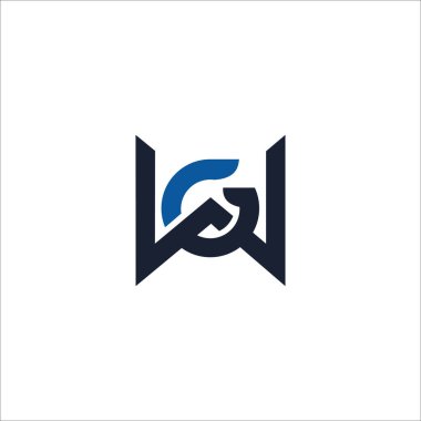 İlk harf wg logosu veya gw vektör tasarım şablonu