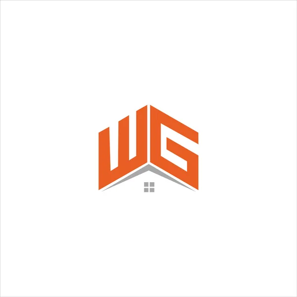 初期文字WgロゴまたはGwロゴベクトルデザインテンプレート — ストックベクタ