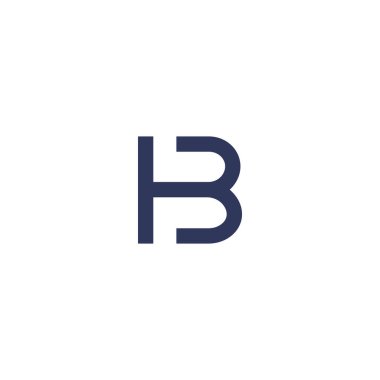 İlk harf bh logo veya hb logo vektör tasarım şablonu