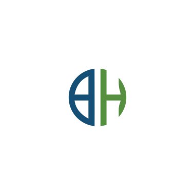 İlk harf bh logo veya hb logo vektör tasarım şablonu