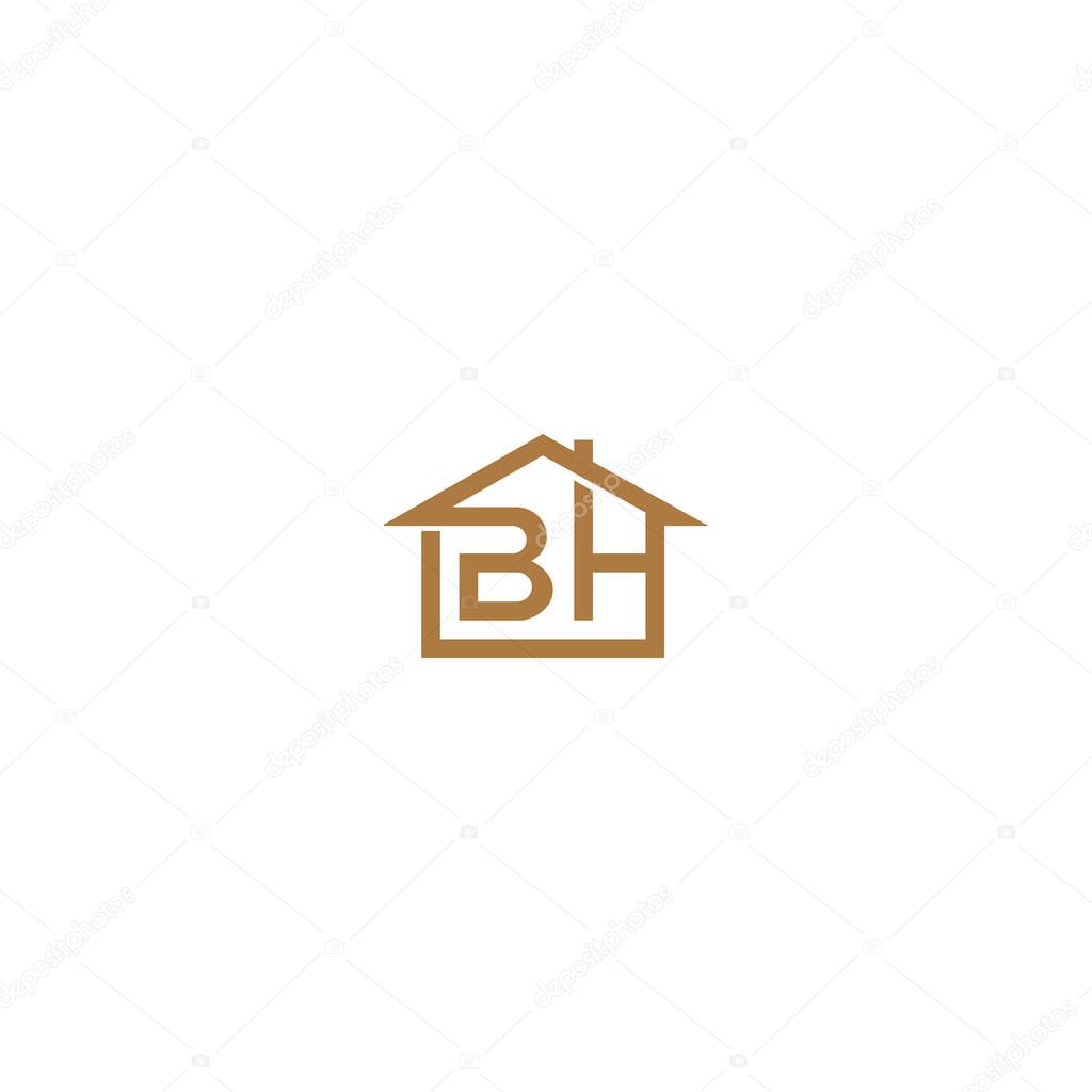 Initial letter bh logo or hb logo vector design templates