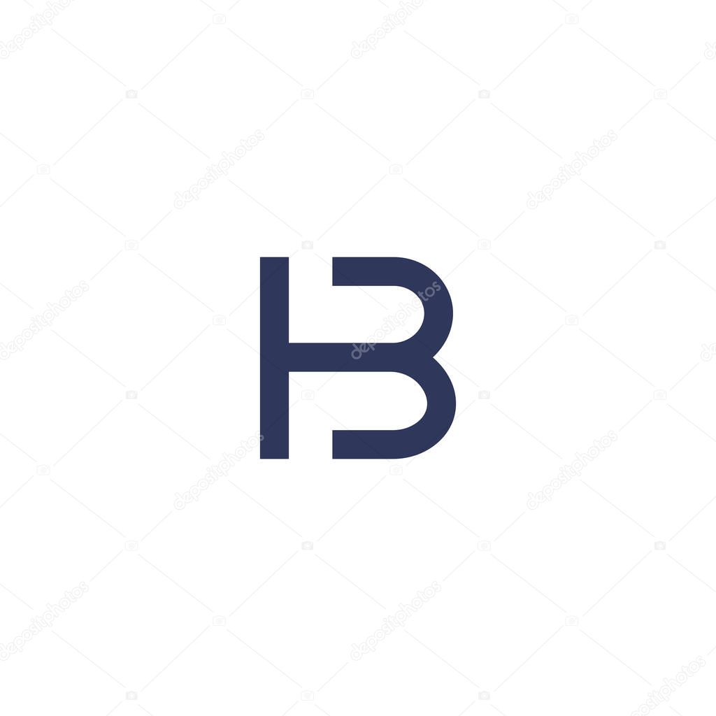 Initial letter bh logo or hb logo vector design template