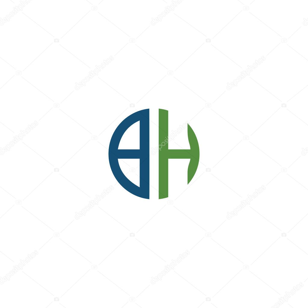 Initial letter bh logo or hb logo vector design template