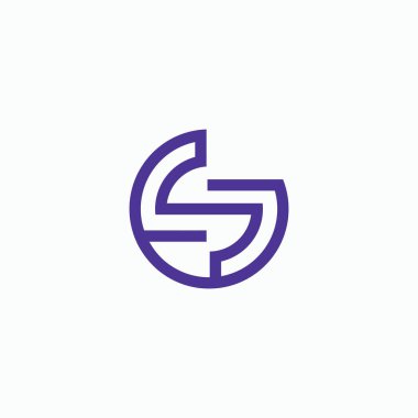 İlk harf sg logosu veya gs logo vektör tasarım şablonu