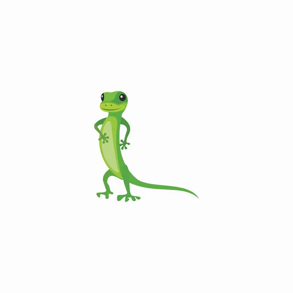 Gecko Lagarto Logo Vector Diseño Plantilla — Archivo Imágenes Vectoriales