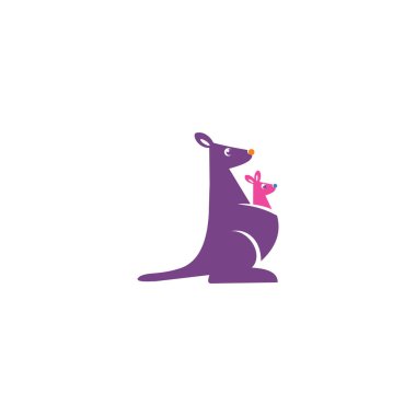 kanguru logo vektör tasarım şablonu
