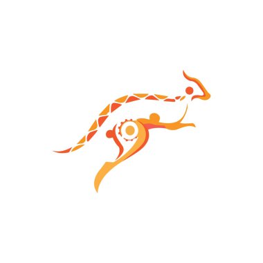 kanguru logo vektör tasarım şablonu