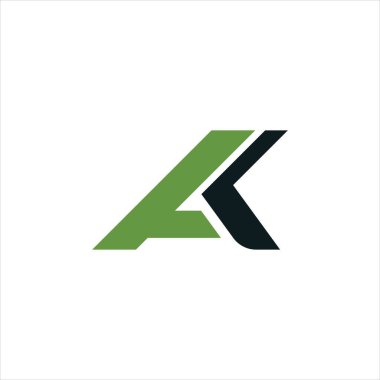 İlk Harf ak logosu veya ka logo vektör tasarım şablonu 