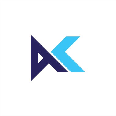 İlk Harf ak logosu veya ka logo vektör tasarım şablonu 