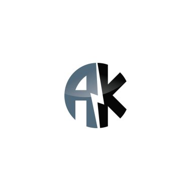 İlk Harf ak logosu veya ka logo vektör tasarım şablonu 