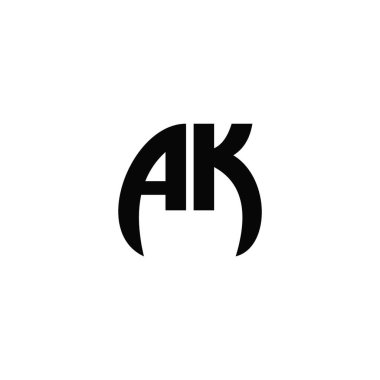 İlk Harf ak logosu veya ka logo vektör tasarım şablonu 