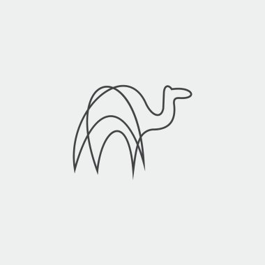 Desert Animal Camel Logo Şablonu