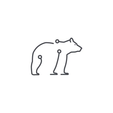 Hayvan Ayısı Logo Vektör Tasarım Şablonu