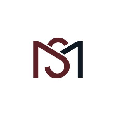 İlk harf ms logo veya sm logo vektör tasarım şablonu