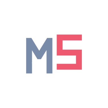 İlk harf ms logo veya sm logo vektör tasarım şablonları