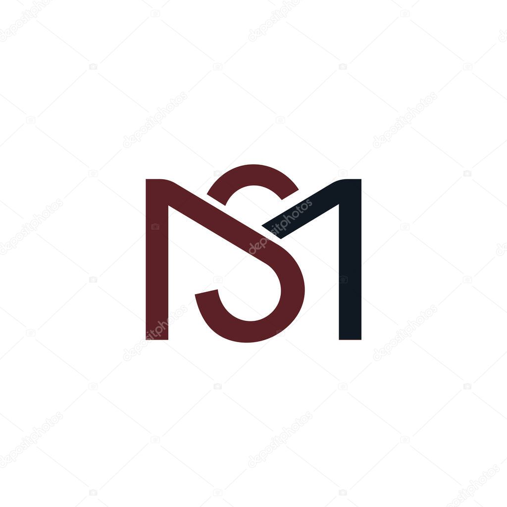 Initial letter ms logo or sm logo vector design template