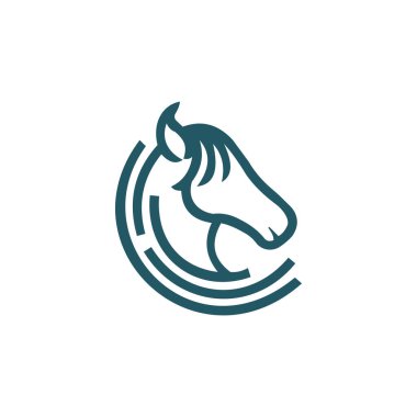 Hayvan atı logo vektör tasarım şablonu