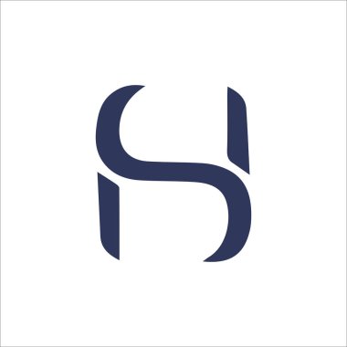 İlk harf hs logo veya sh logo vektör tasarım şablonu