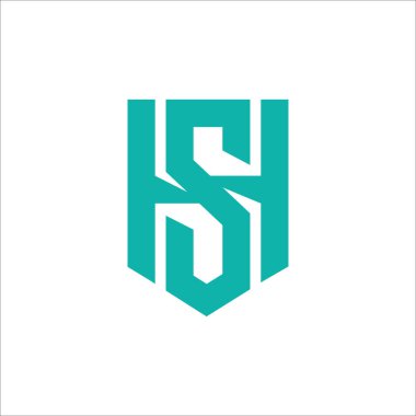 İlk harf hs logo veya sh logo vektör tasarım şablonu