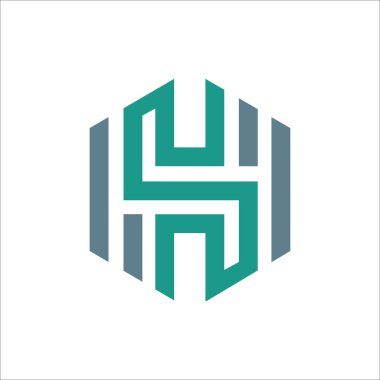İlk harf hs logo veya sh logo vektör tasarım şablonu