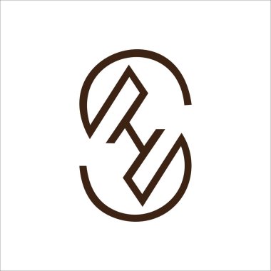 İlk harf hs logo veya sh logo vektör tasarım şablonu