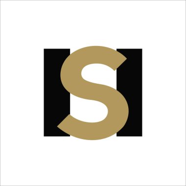 İlk harf hs logo veya sh logo vektör tasarım şablonu