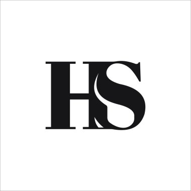 İlk harf hs logo veya sh logo vektör tasarım şablonu