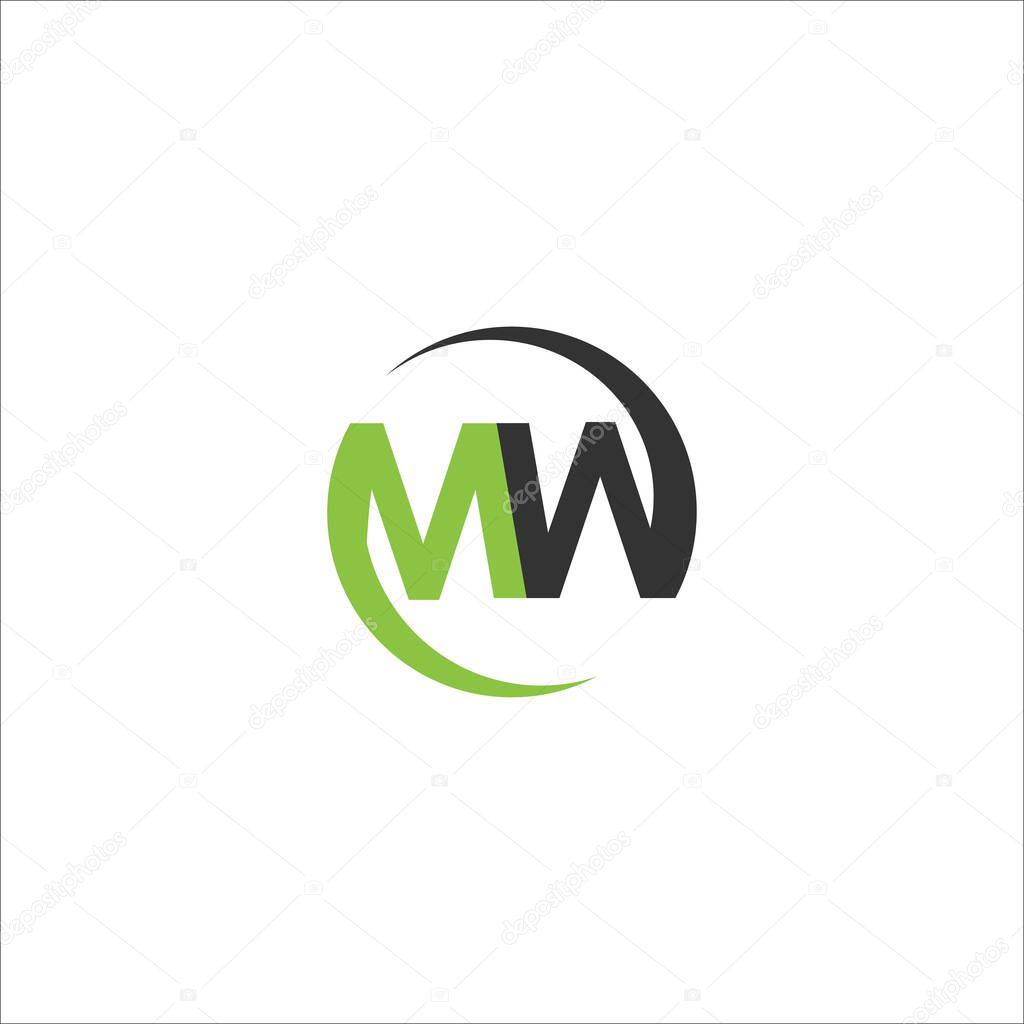 Initial letter mw logo or wm logo vector design template