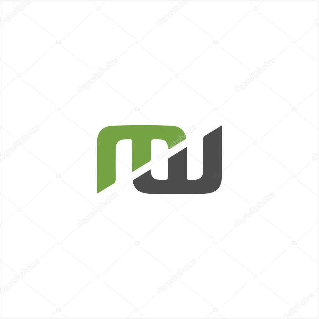 Initial letter mw logo or wm logo vector design templates