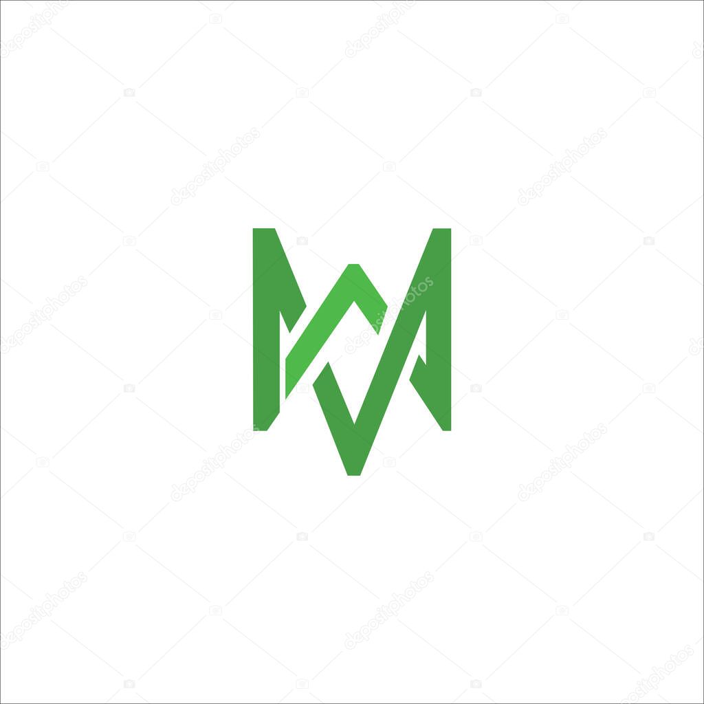Initial letter mw logo or wm logo vector design template