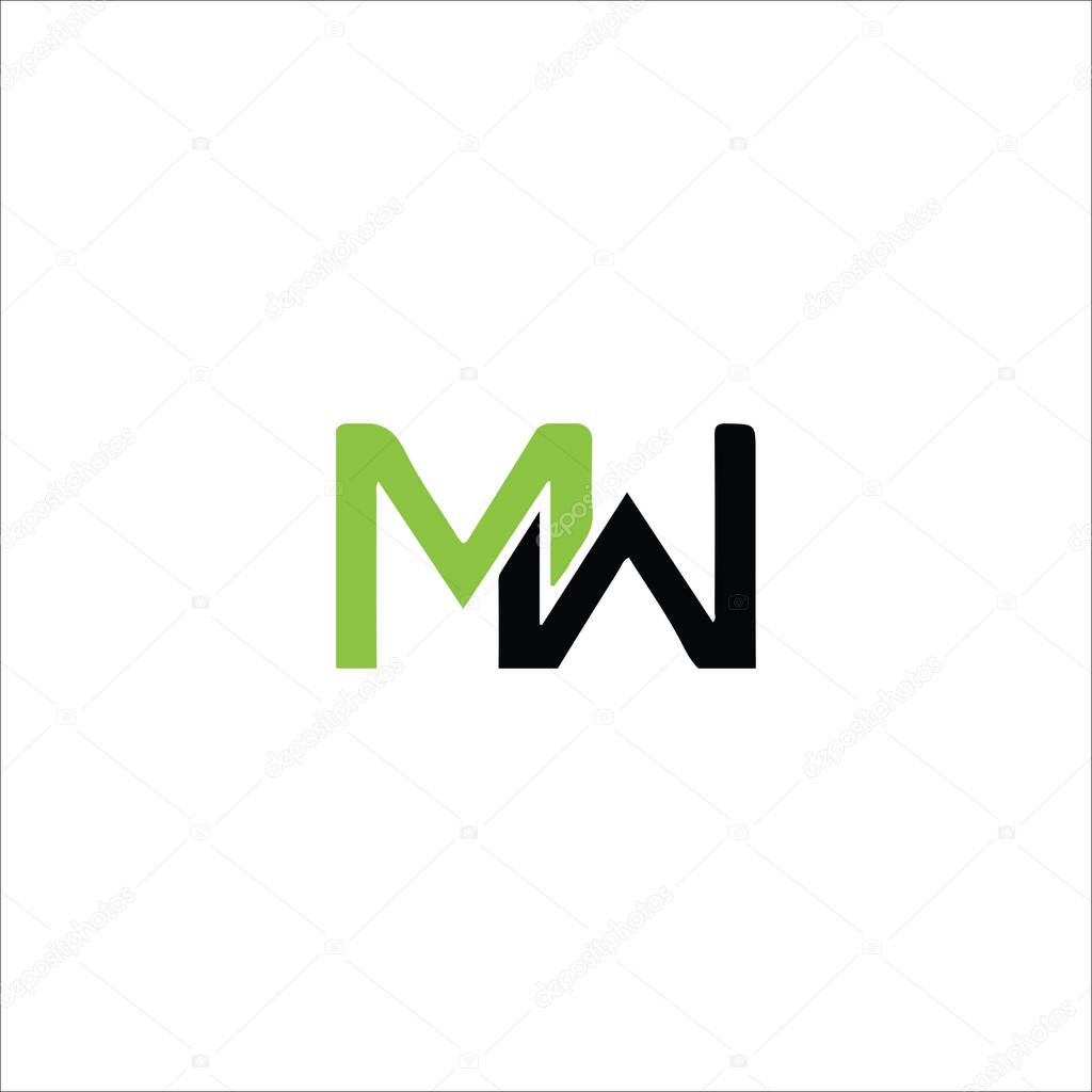Initial letter mw logo or wm logo vector design template
