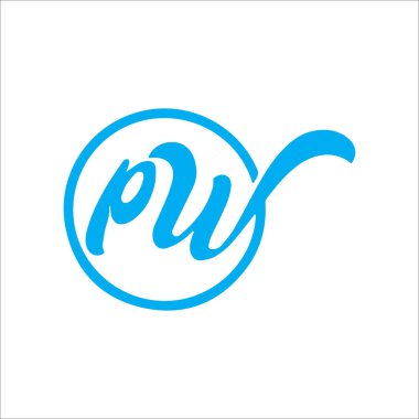 İlk harf pw logosu veya wp logo vektör tasarım şablonu