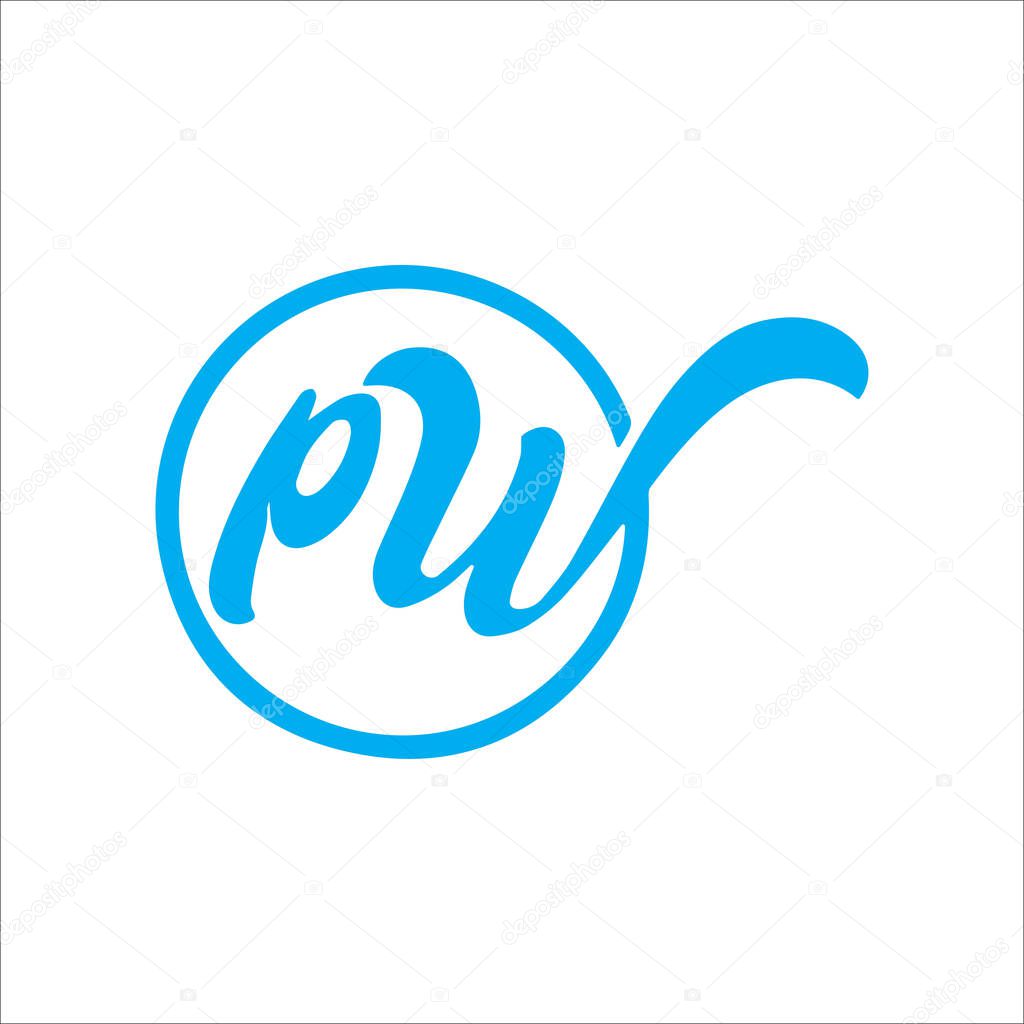 Initial letter pw logo or wp logo vector design template