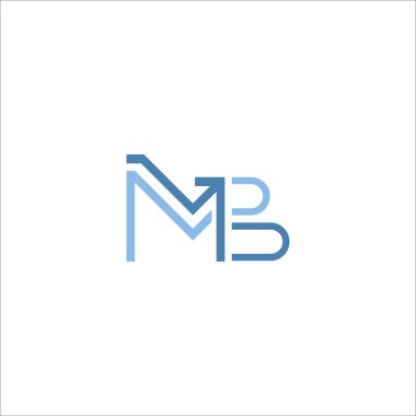 Başlangıç harfi mb logosu veya bm logo vektör tasarım şablonu