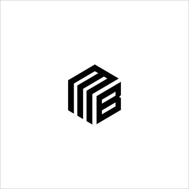 Başlangıç harfi mb logosu veya bm logo vektör tasarım şablonu