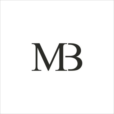 Başlangıç harfi mb logosu veya bm logo vektör tasarım şablonu