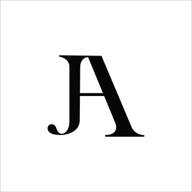 İlk harf ja logosu veya aj logo vektör tasarım şablonu
