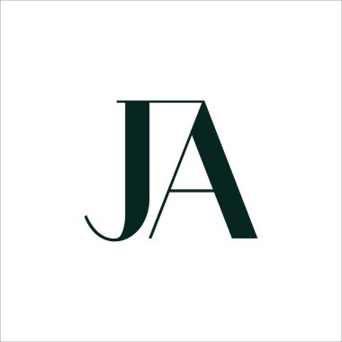 İlk harf ja logosu veya aj logo vektör tasarım şablonu