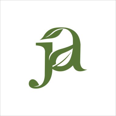 İlk harf ja logosu veya aj logo vektör tasarım şablonu